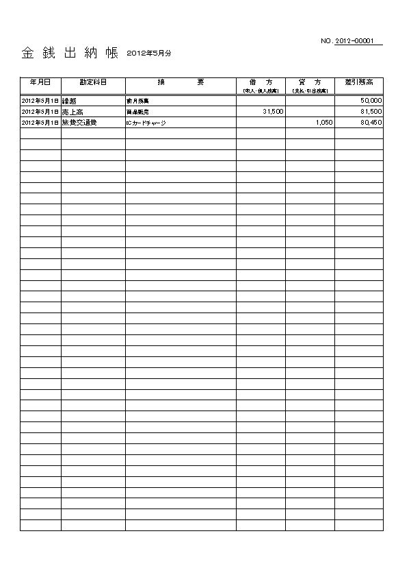 出納帳 無料で使える みんエク みんなのexcelテンプレート